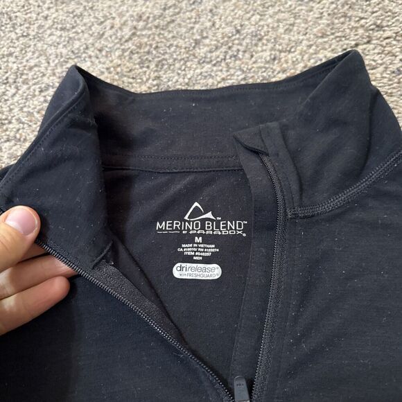 Merino Blend By Paradox Men Baselayer M Dri Release 1/4 Zip Long Sleeve Pullover - Picture 5 of 8